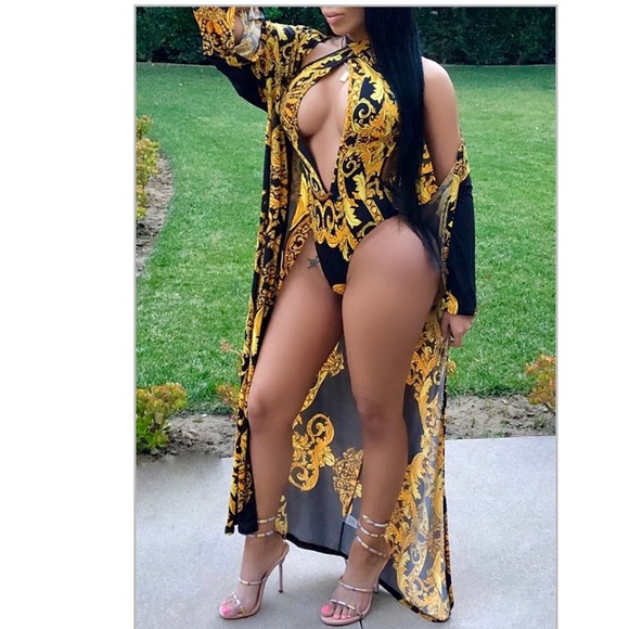 Other - Sexy Versace Print One-piece (With Cover-ups)